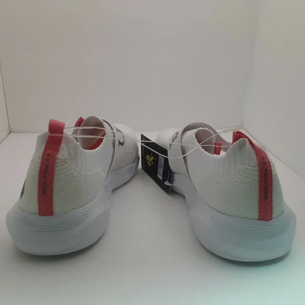 US Polo Assn.‎ Youth Girl's Slip On Sneakers | White w/Pink | US Size 11C